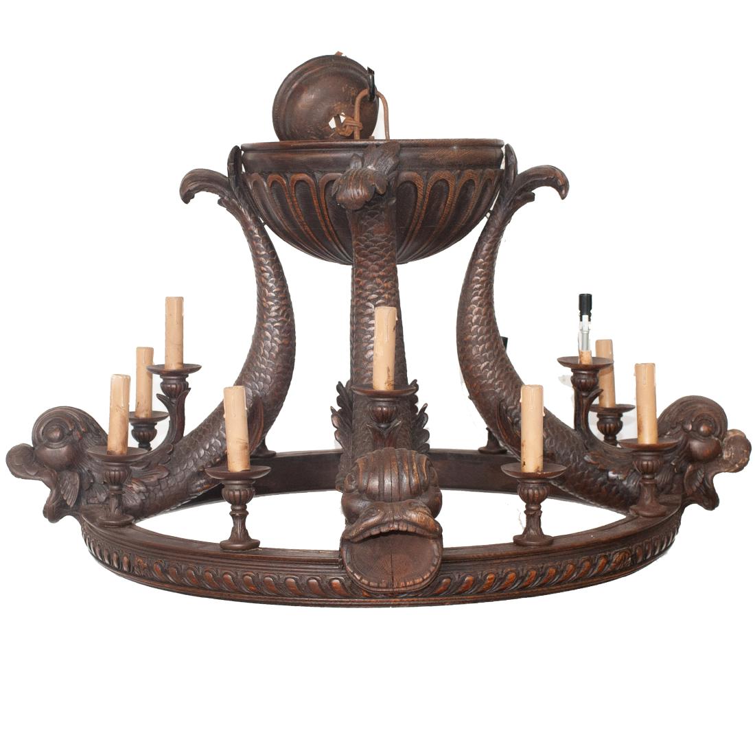 19th Ct. Figural Wooden Chandelier (1 of 5)