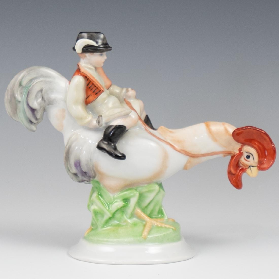 Herend Porcelain "Boy Riding Rooster" (1 of 4)