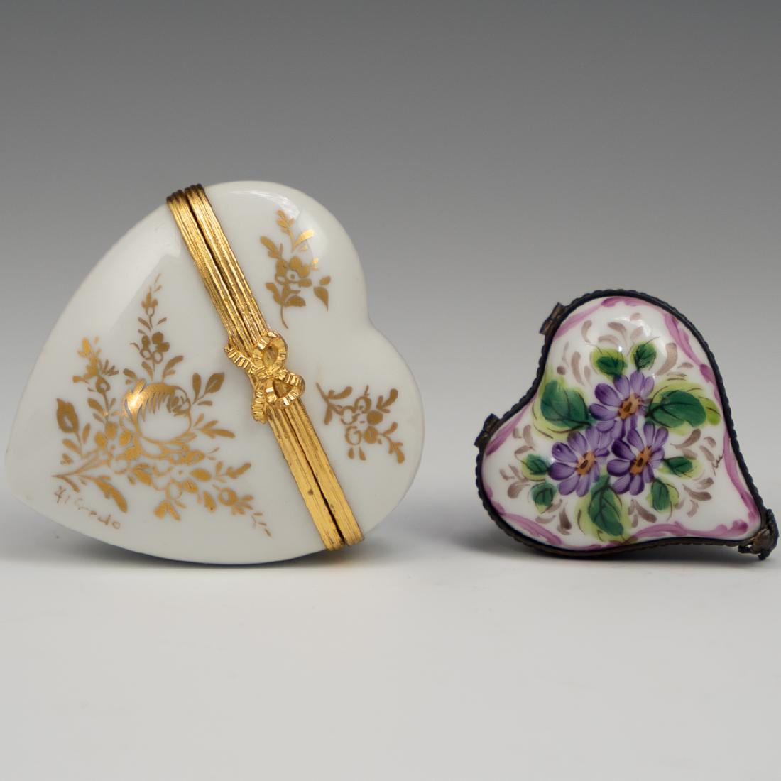 (2 Pc) Limoges Heart Pill Boxes (1 of 5)