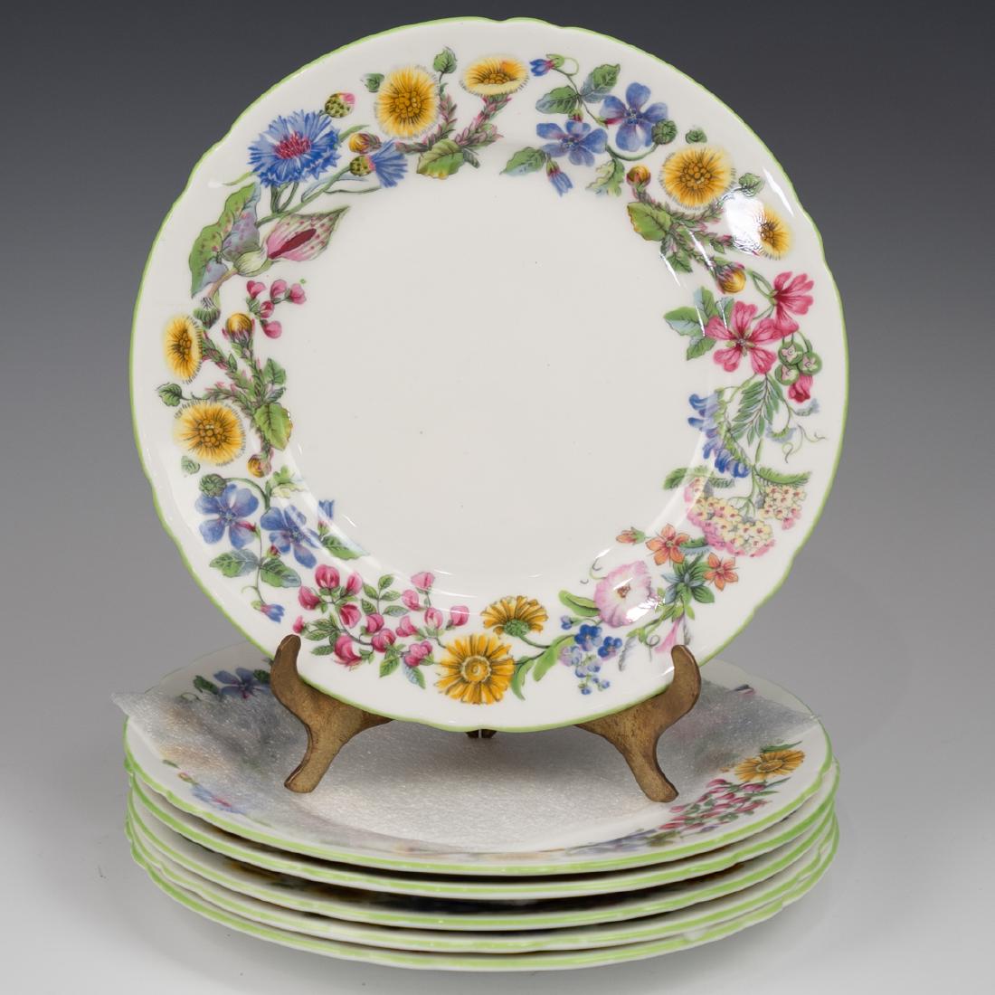 (6 Pc) Shelley "Hedgerow" Porcelain Plates (1 of 3)