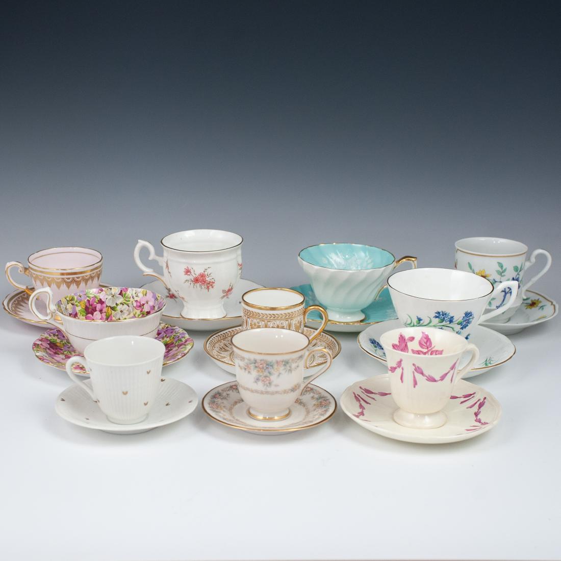 (10 Pc) Collection Of Porcelain Teacup & Saucers (1 of 10)