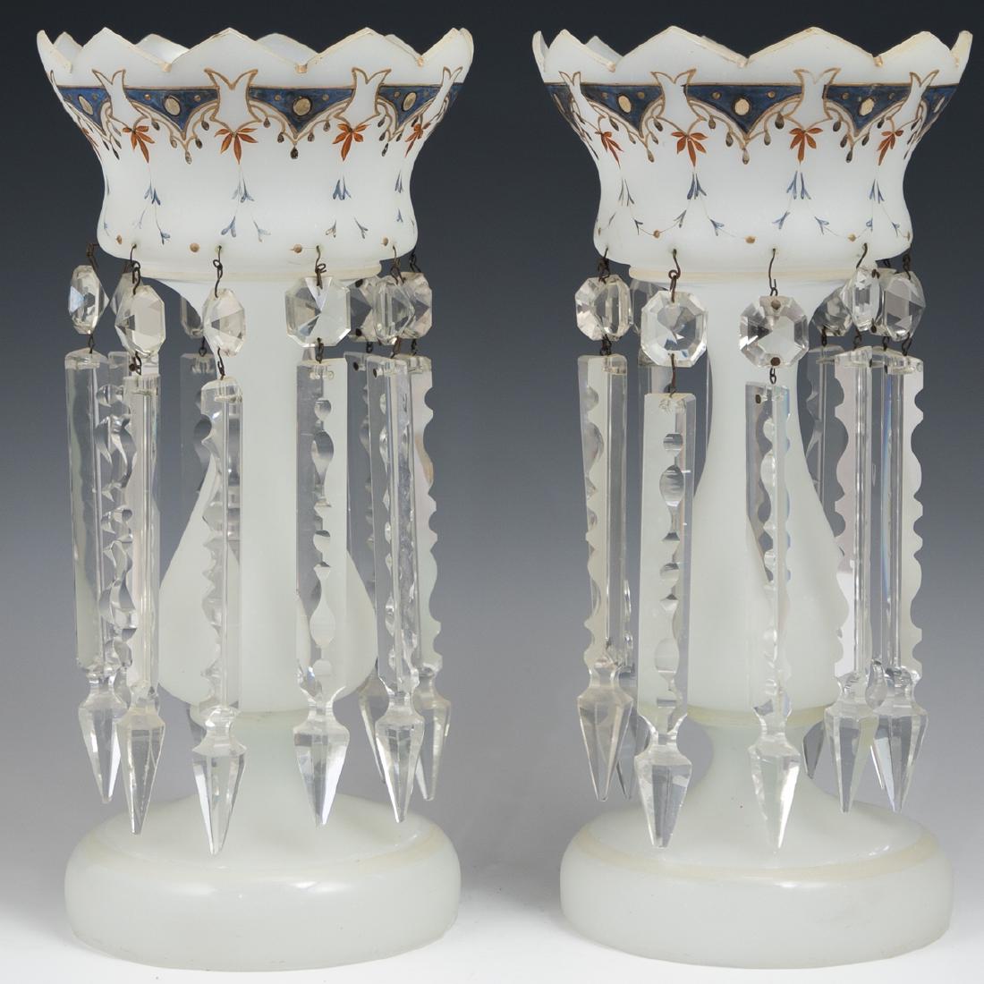 Pair Of French Opaline Lusters (1 of 4)