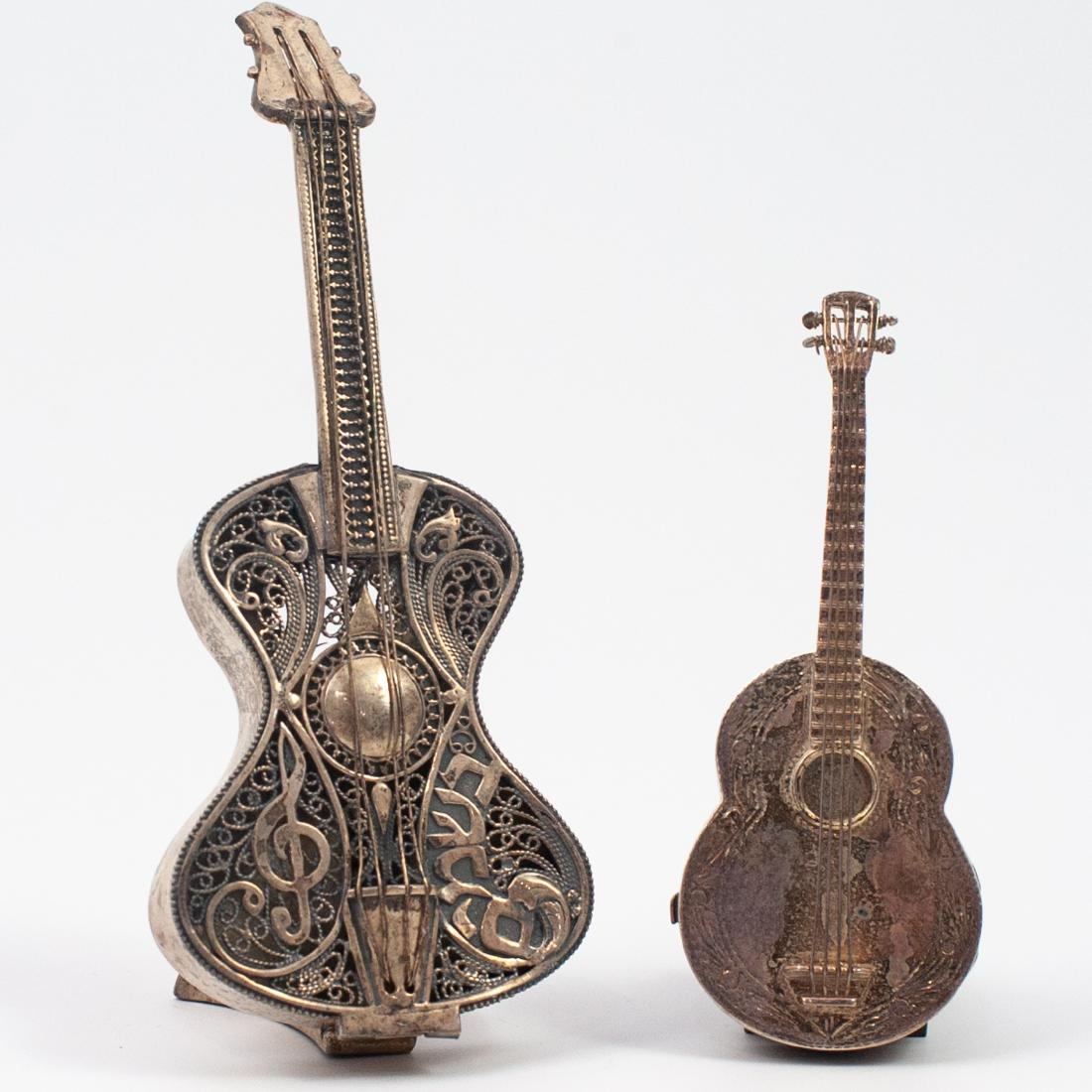 (2 Pc) Miniature Sterling Silver Guitars (1 of 5)