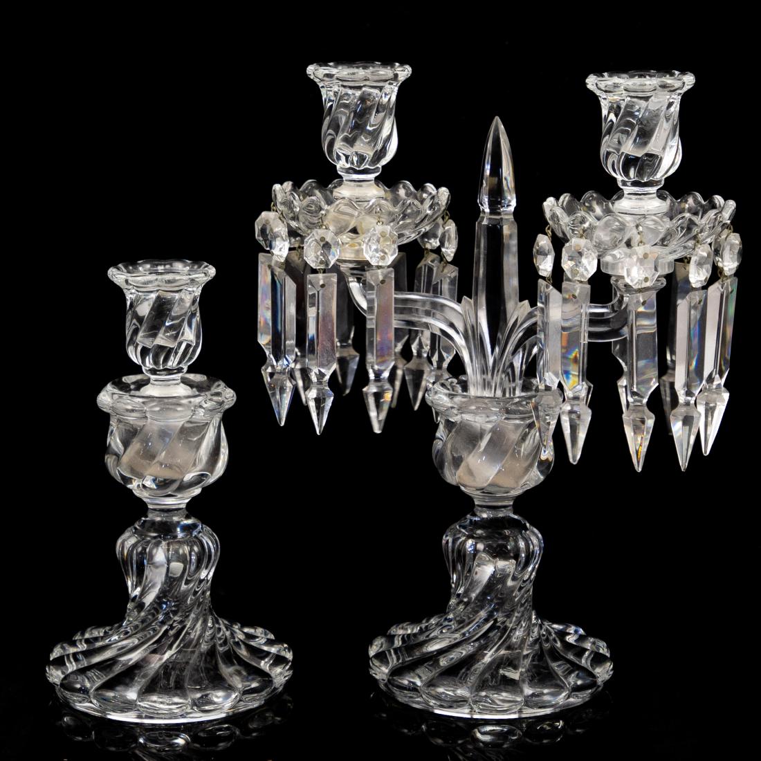 (2 Pc) Possibly Baccart Crystal Candle Holders (1 of 4)