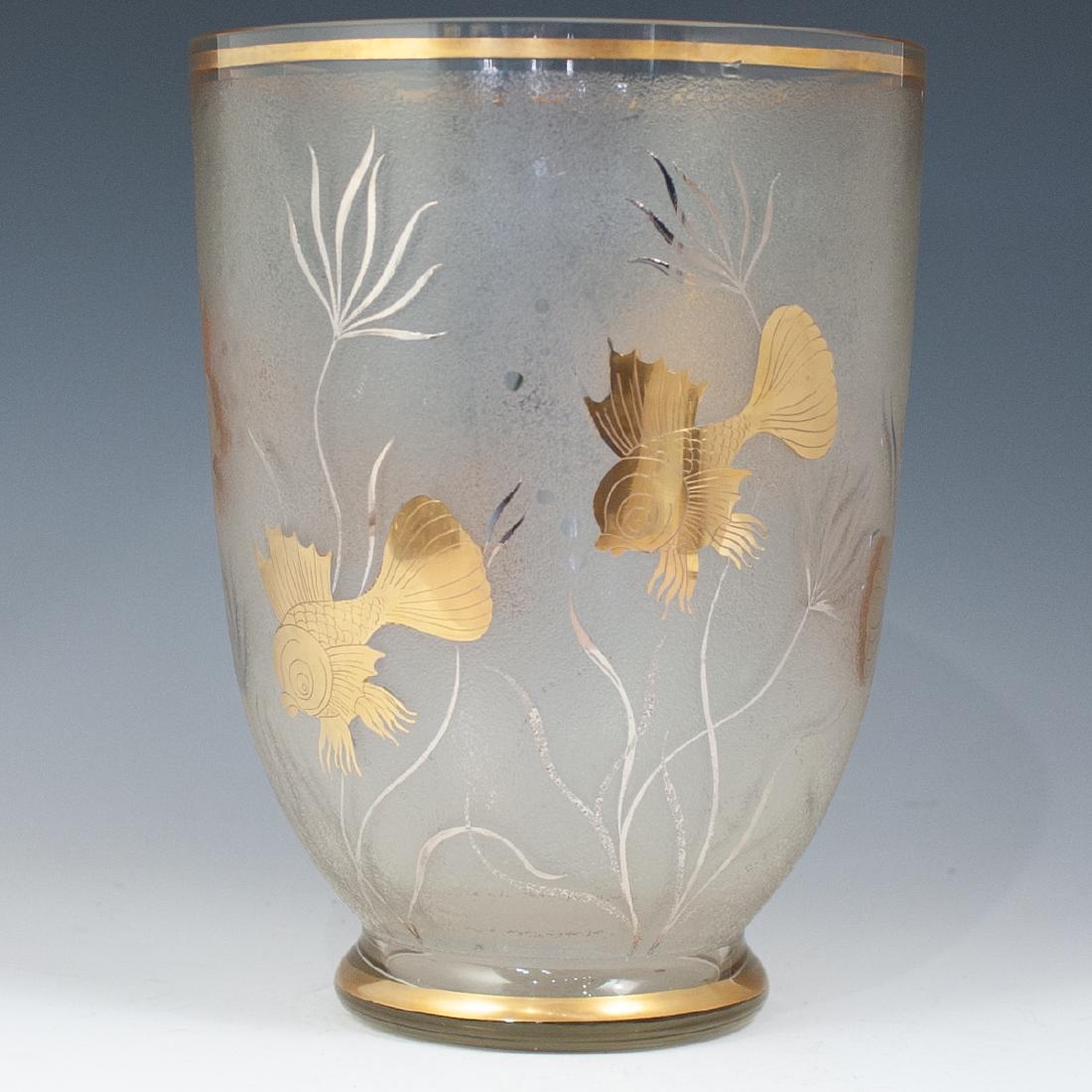 Crystal & Gilded Overlay Vase (1 of 4)