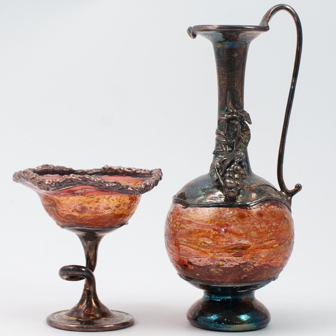 (2 Pc) Sterling Silver & Glass Set (1 of 5)