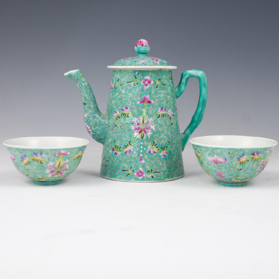 Chinese Famille Rose Porcelain Tea Set (1 of 7)