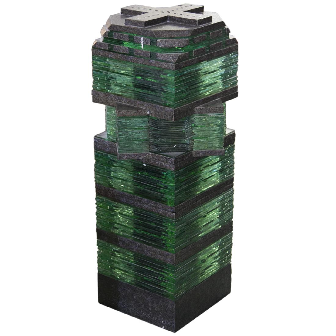 Contemporary Wood & Glass Pedestal (1 of 4)