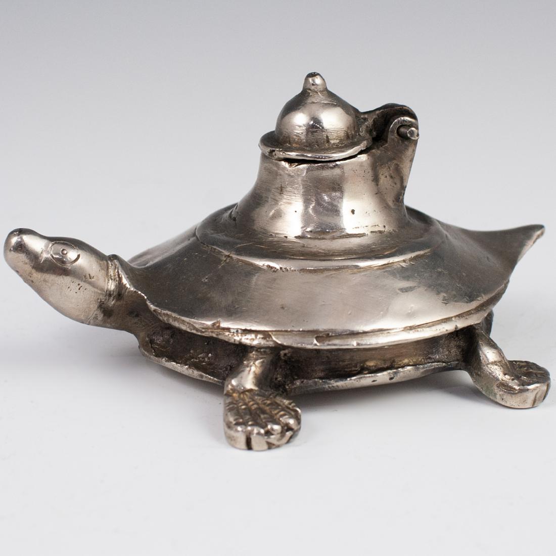Indian Metal Turtle Inkwell (1 of 3)