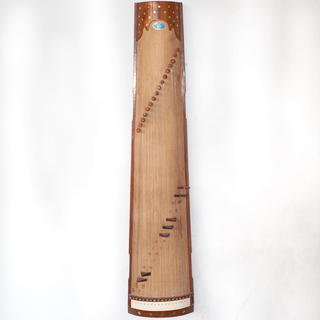 Chinese Wooden Mother of Pearl Inlaid Guzheng (1 of 6)