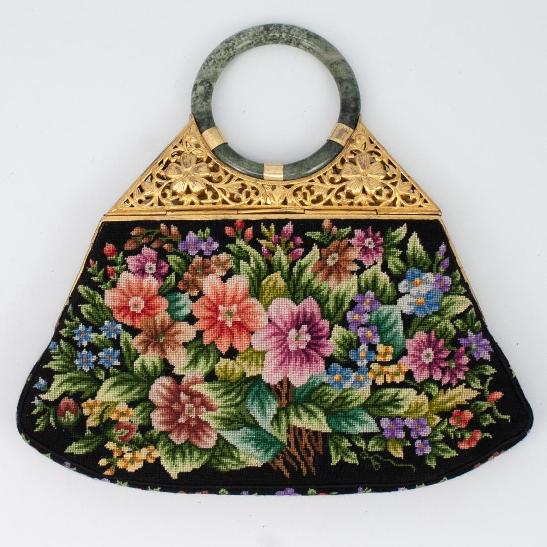 Vintage Needle Point & Jade Purse (1 of 4)