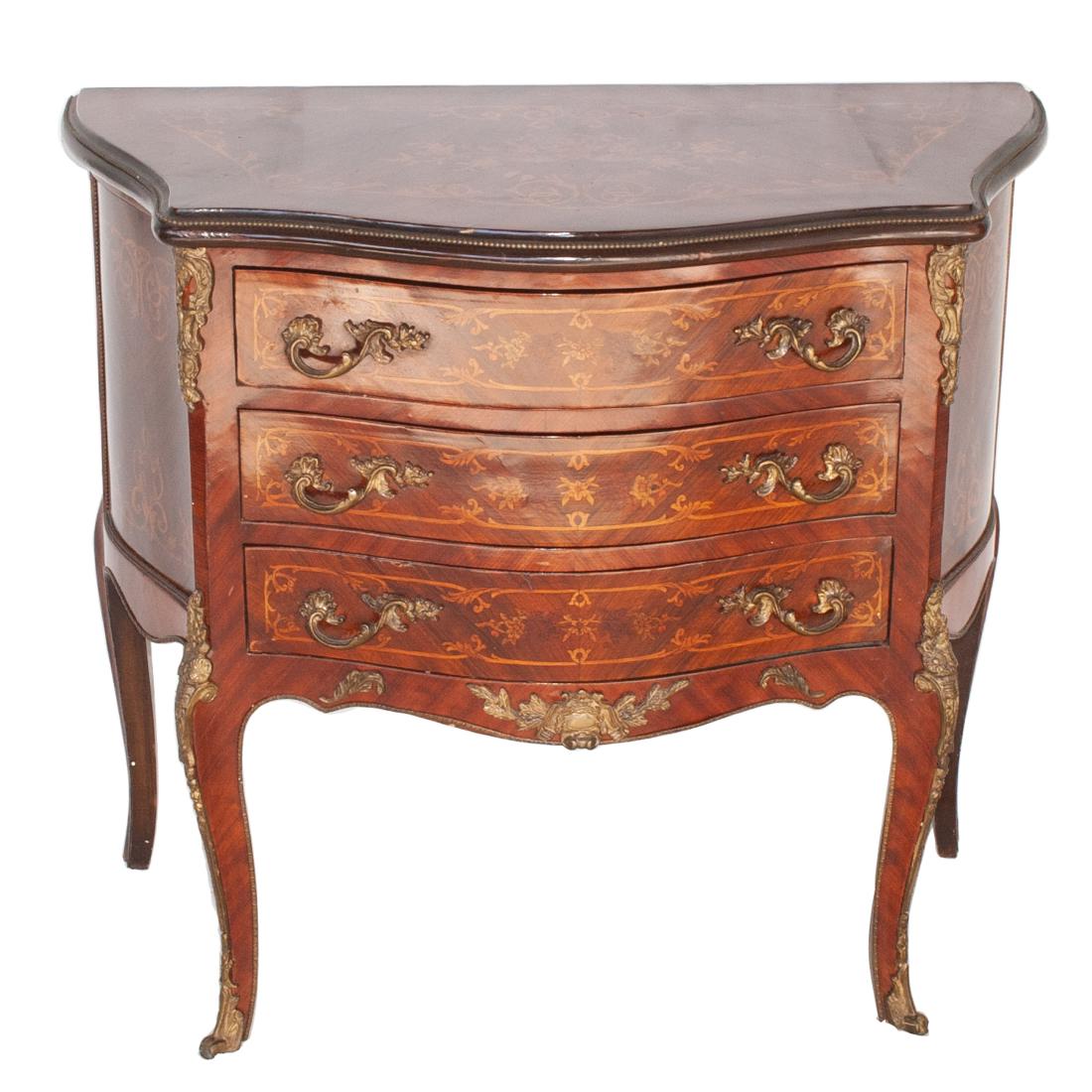 Inlaid Marquetry Bombe Commode (1 of 8)