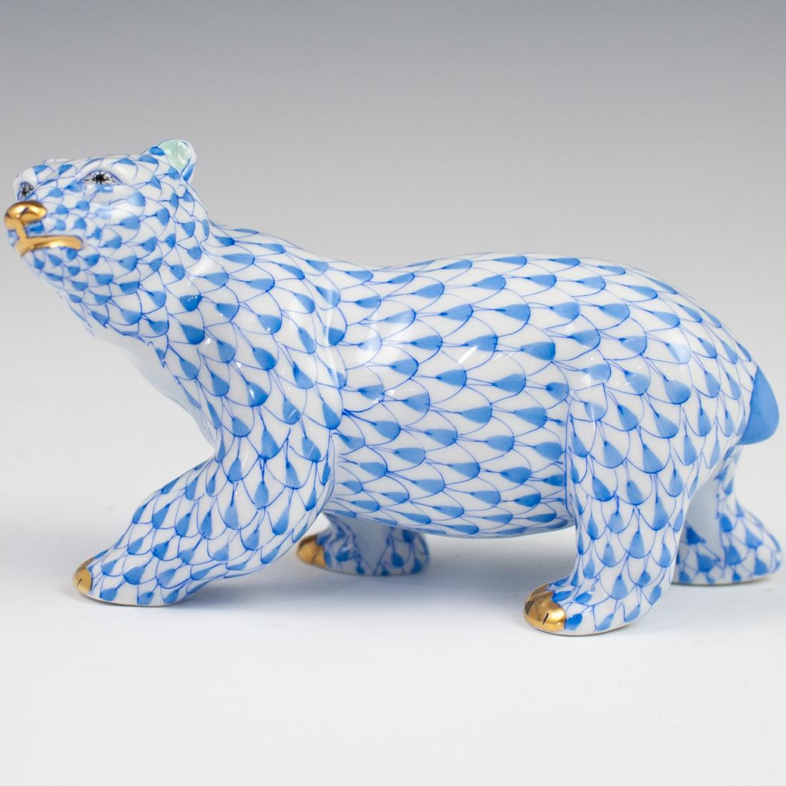 Herend Porcelain Fishnet Polar Bear (1 of 3)