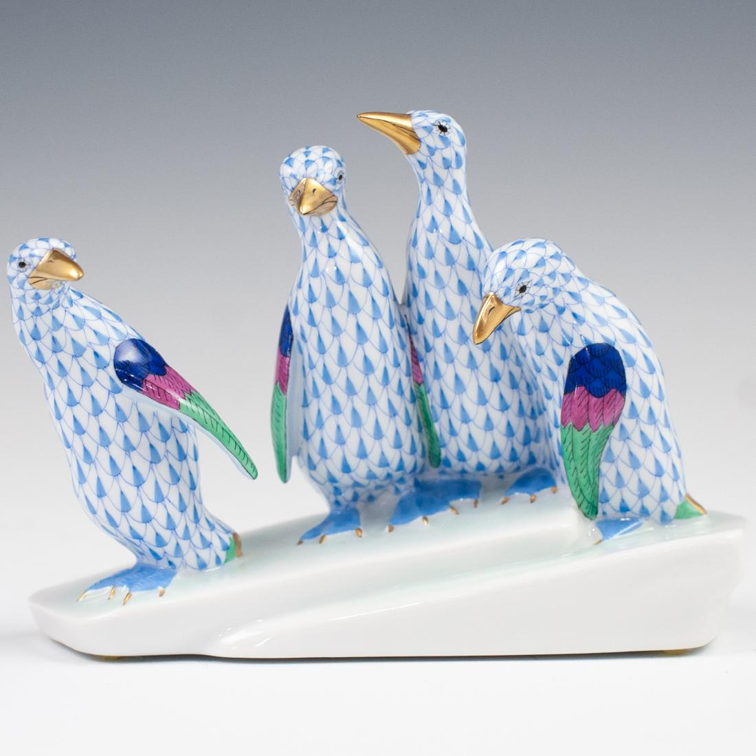 Herend Porcelain Fishnet Penguins on Ice (1 of 3)