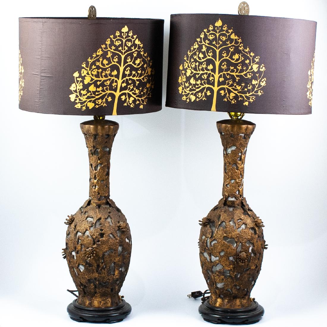 Pair Of Oriental Brass Lamps (1 of 5)
