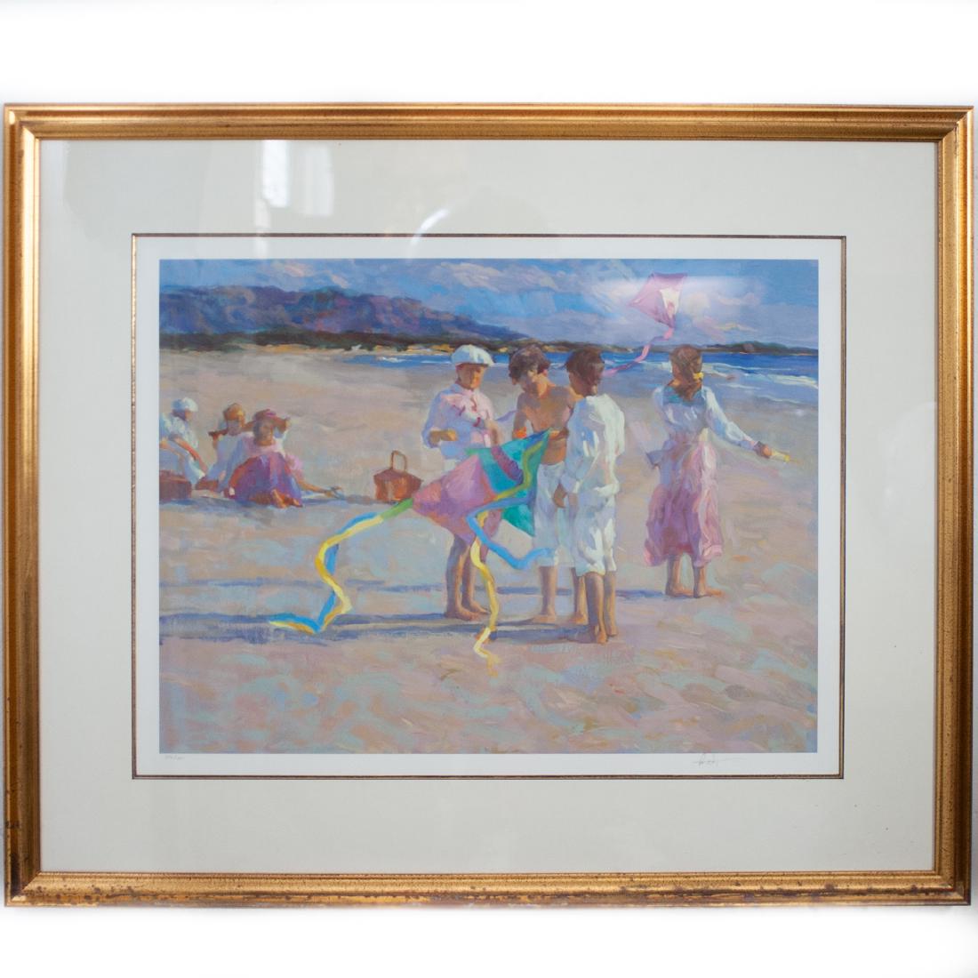 Don Hatfield (American,XX) "Flying Kites" Lithograph (1 of 5)