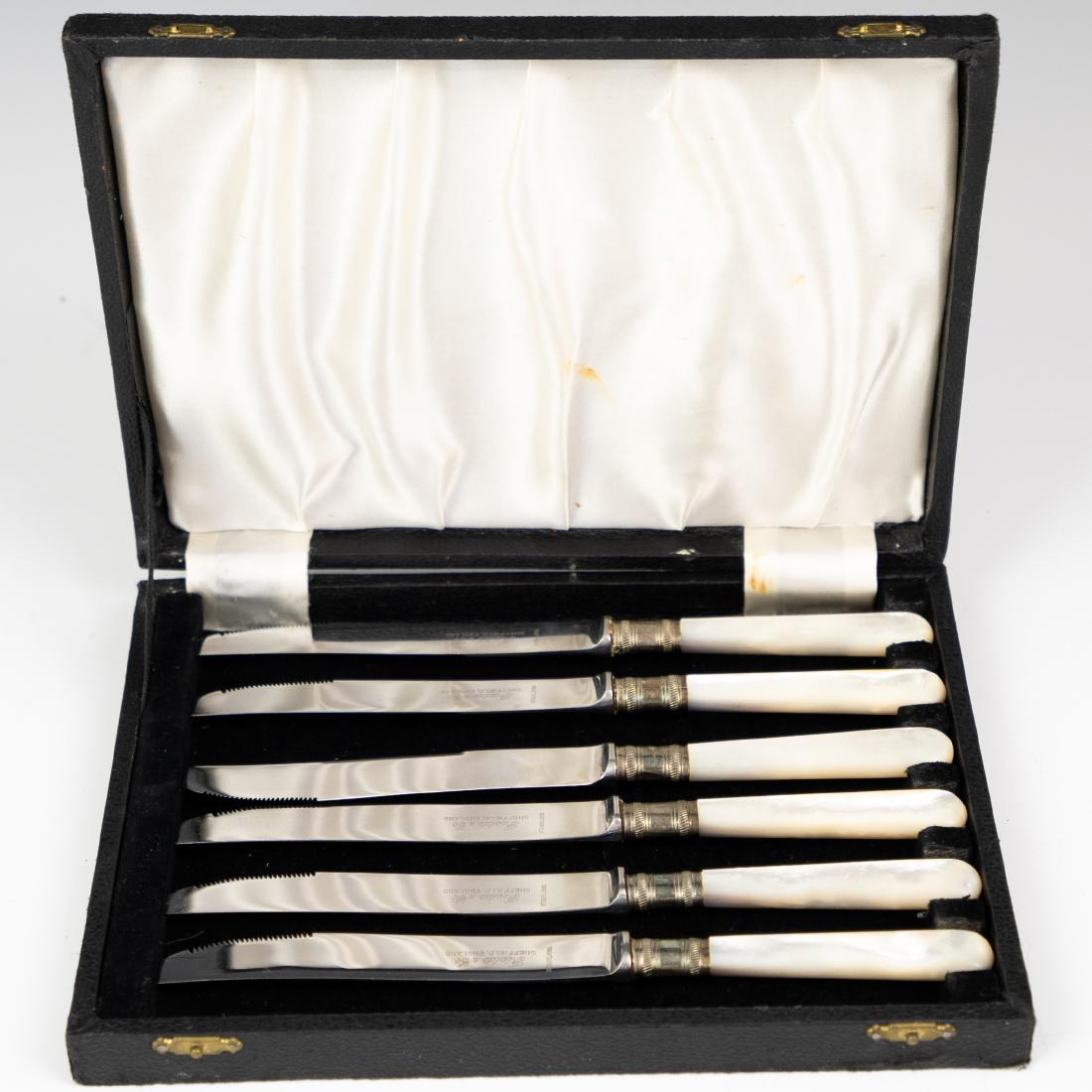 (6 Pc) Sheffield Sterling & Pearl Knives (1 of 3)