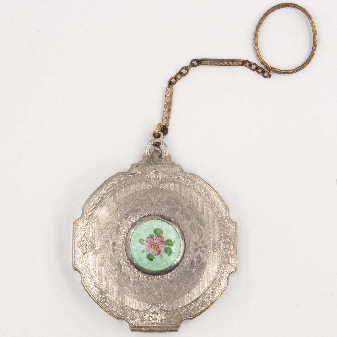 Antique Silver Guilloche Compact Case (1 of 4)