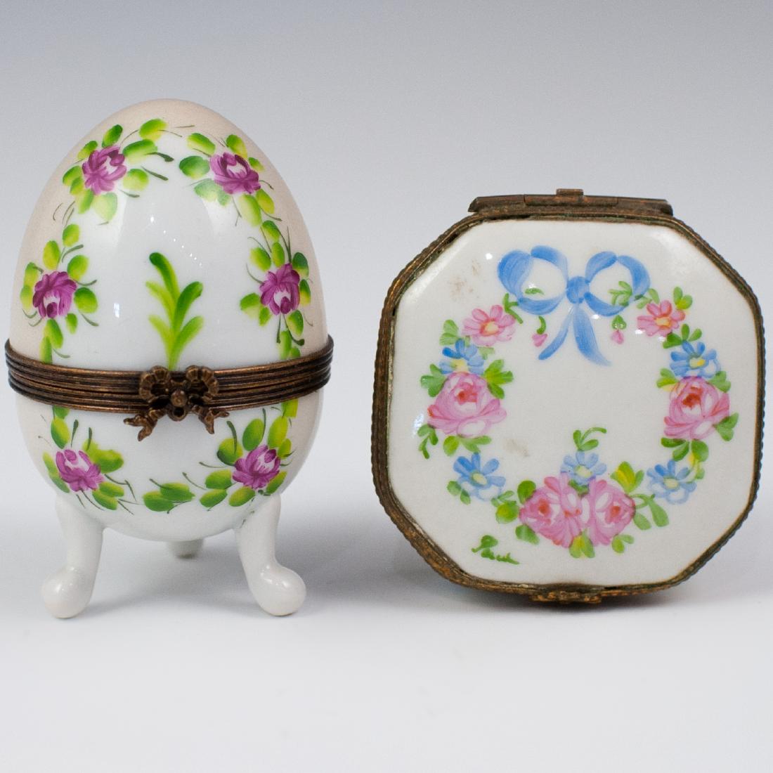 (2 Pc) Limoges Porcelain Trincket Boxes (1 of 5)