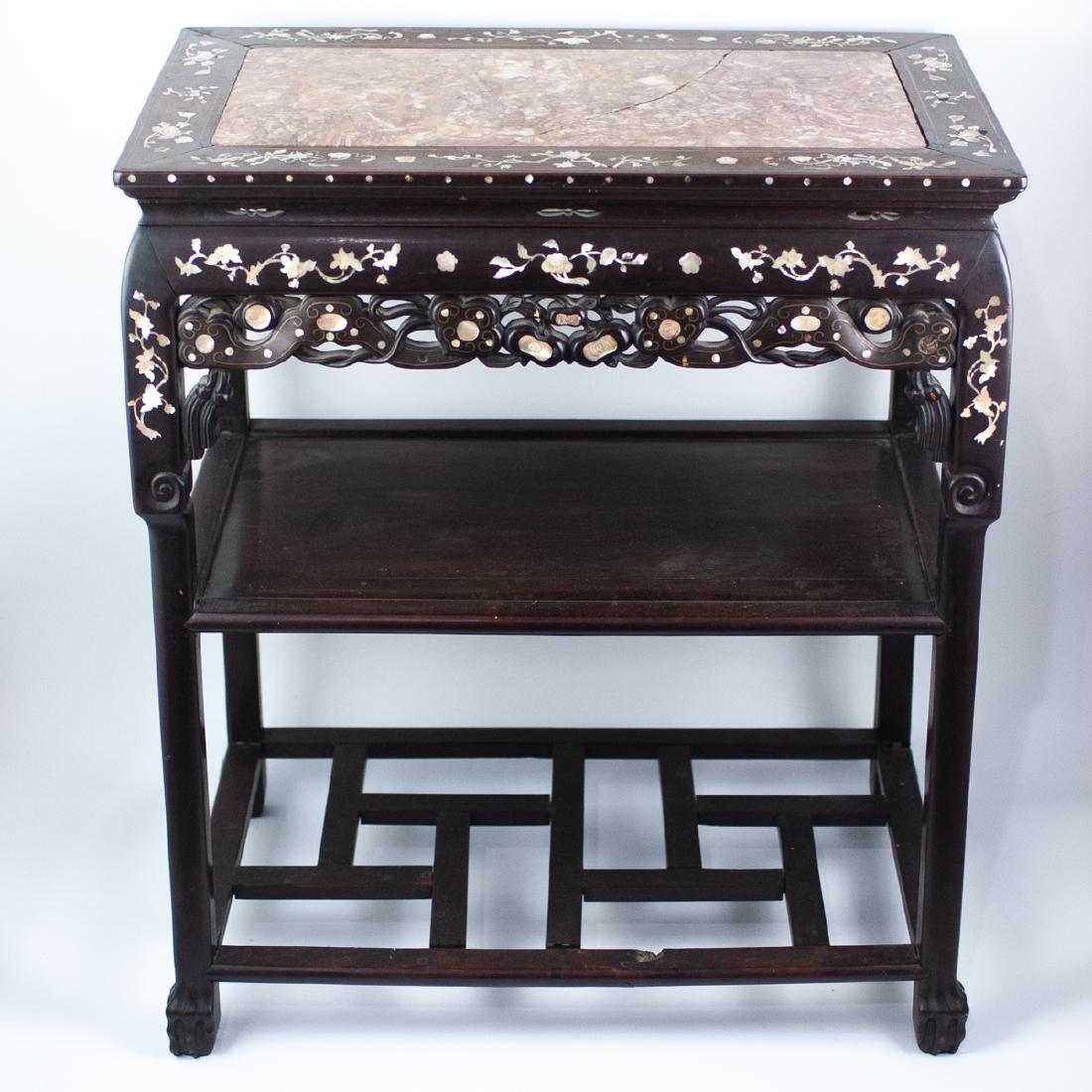 Chinese Mother of Pearl Inlaid Side Table (1 of 6)