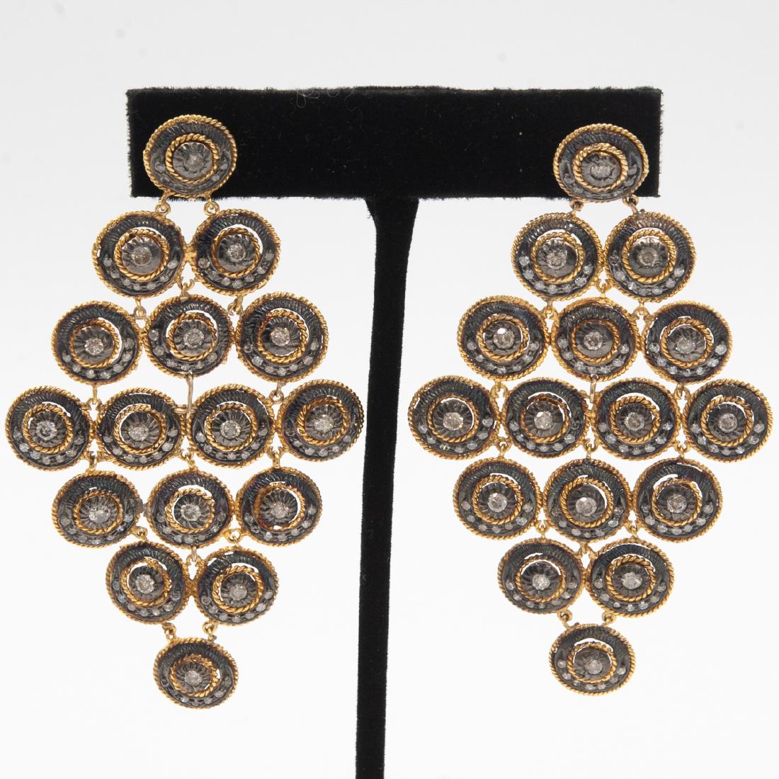 Pair Of Vintage Gold and Diamond Earrings (1 of 4)