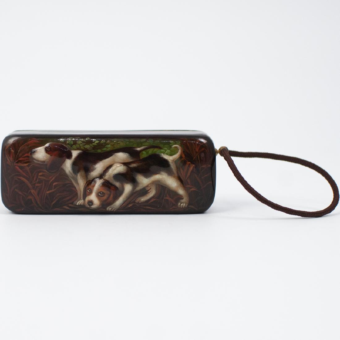 Signed Fedoskino Russian Lacquered Carrying Box (1 of 4)