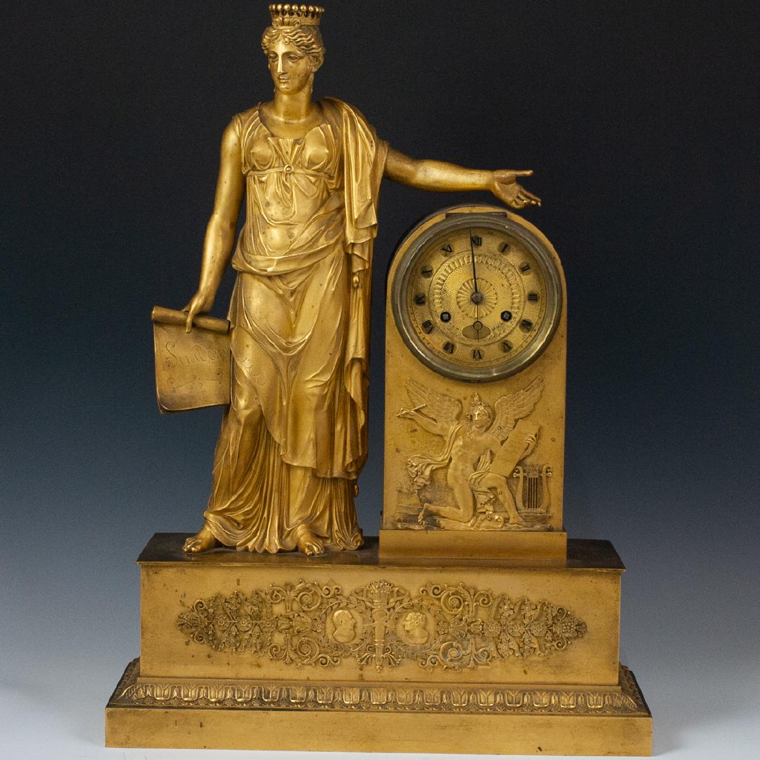 French Gilt Bronze Mantle Clock (1 of 4)
