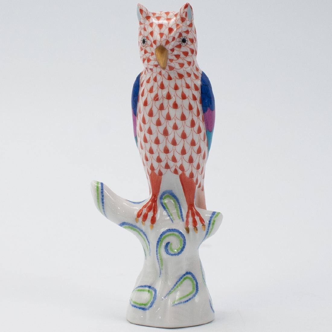 Herend Fishnet Porcelain Owl (1 of 3)