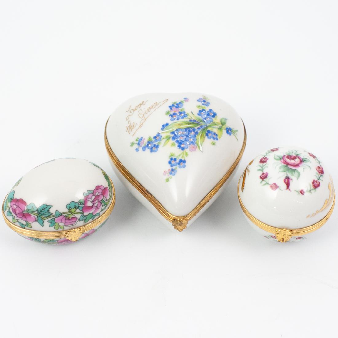 (3 Pc) Limoges Porcelain Trinket Boxes (1 of 7)