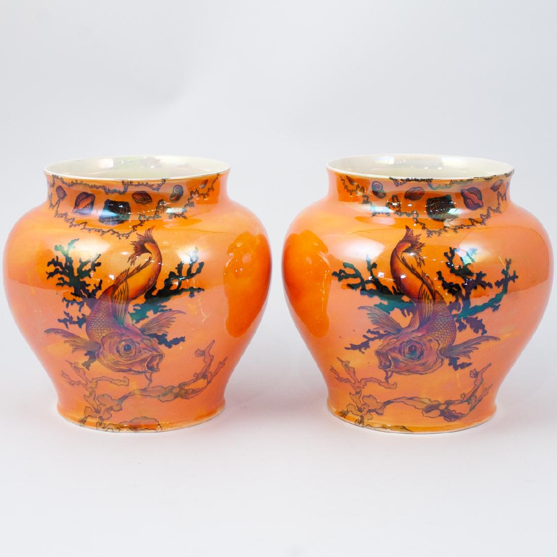 Pair of Crown Ducal Ware Ceramic Vases (1 of 6)