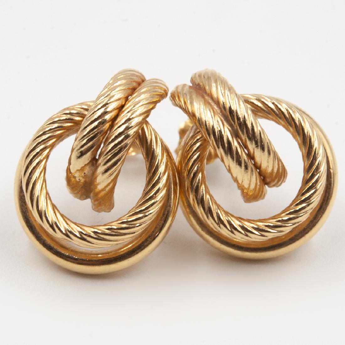 14K Gold Overlapping Oval Earrings (1 of 3)