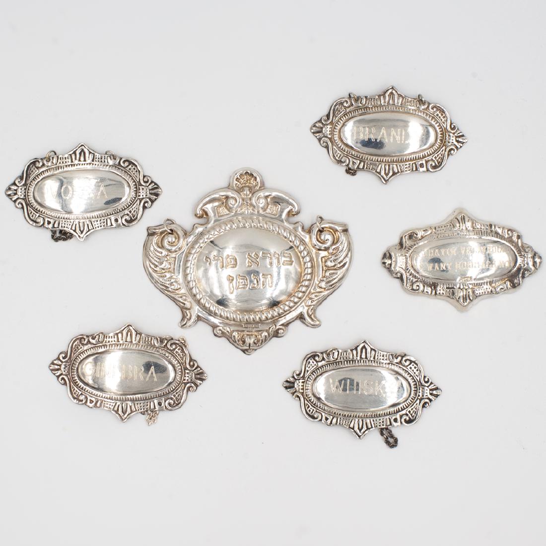 (6 Pc) Sterling Silver Liquor Labels (1 of 6)