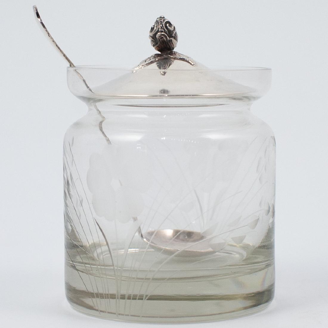 Antique Sterling and Glass Jam Jar (1 of 6)