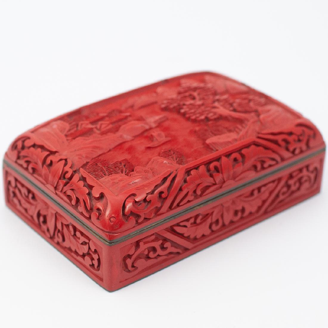 Chinese Cinnabar Trinket Box (1 of 4)