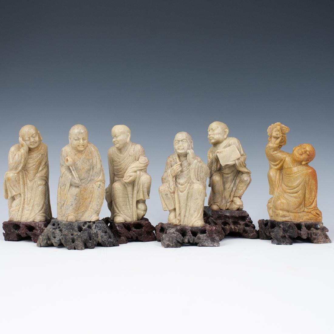 (6 pcs) Collection of Chinese Soapstone Figurines (1 of 3)