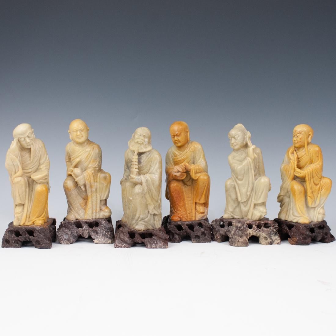 (6 pcs) Collection of Chinese Soapstone Figurines (1 of 3)
