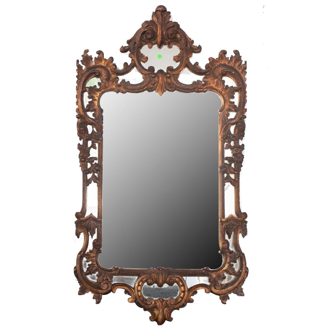 Antique Continental Carved Giltwood Mirror (1 of 3)