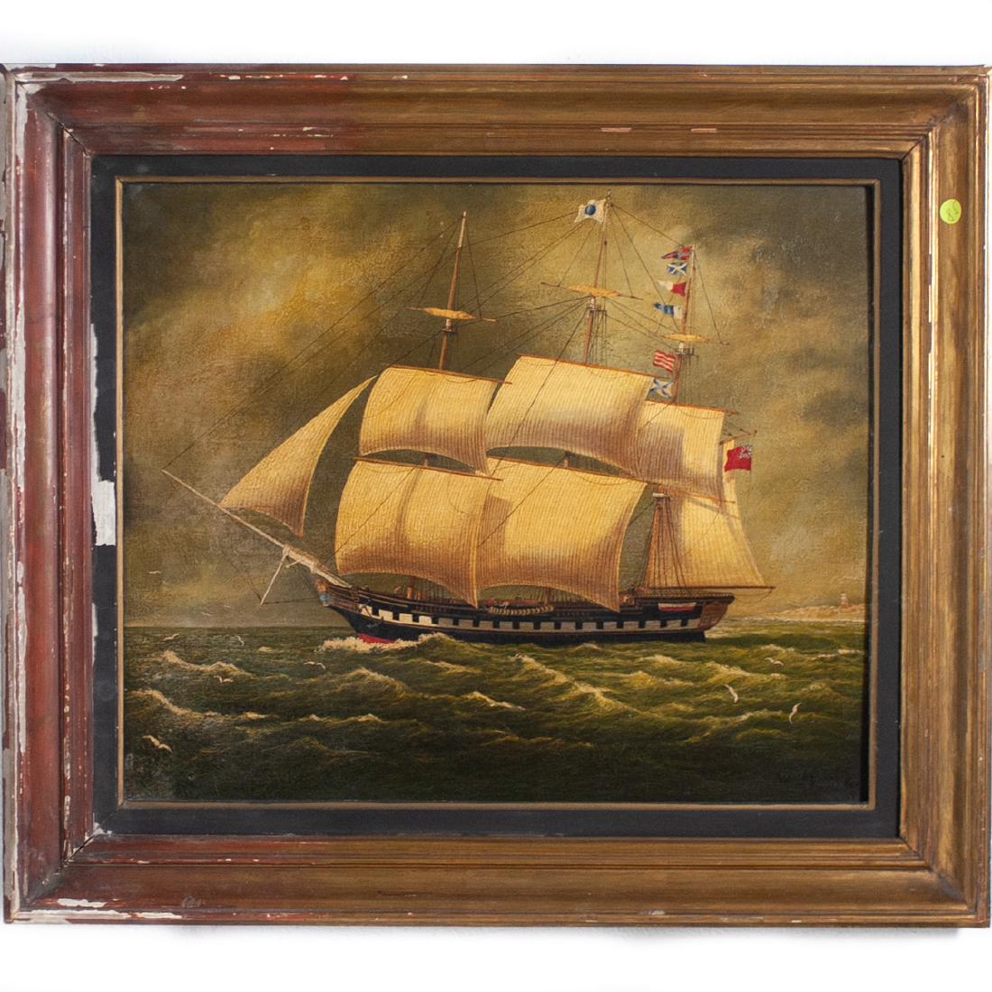 Antique Nautical Oil on Canvas (1 of 4)