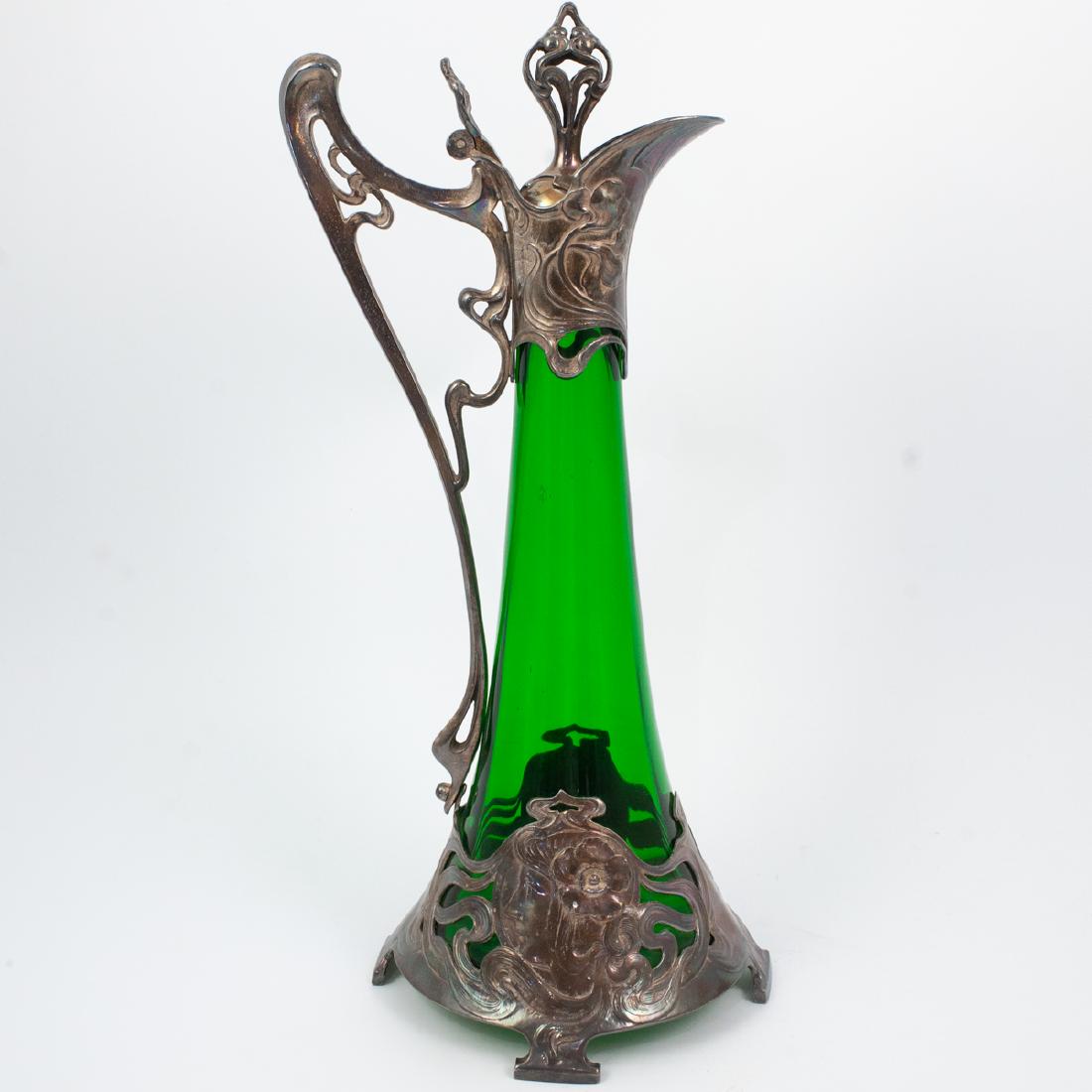 Art Nouveau WMF Plated and Bohemian Glass Claret Jug (1 of 6)