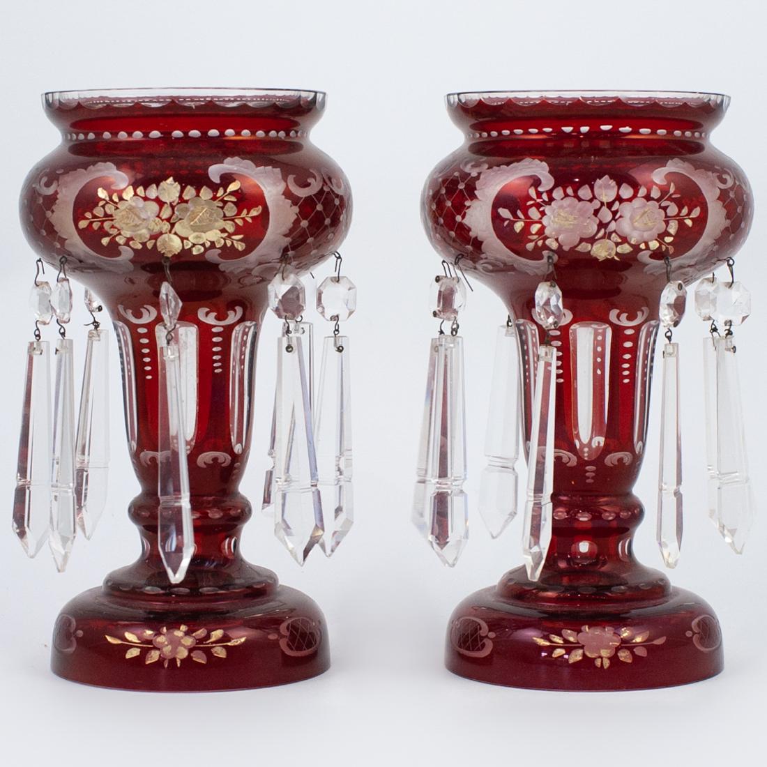 Pair of Bohemian Glass and Crystal Lusters (1 of 5)