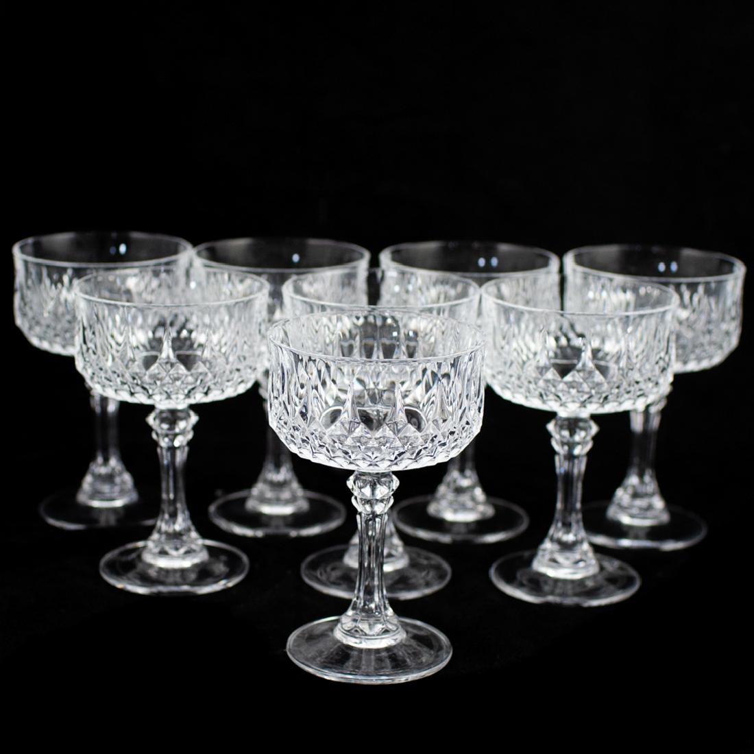 (8 Pc) Cut Crystal Champagne Glasses (1 of 2)
