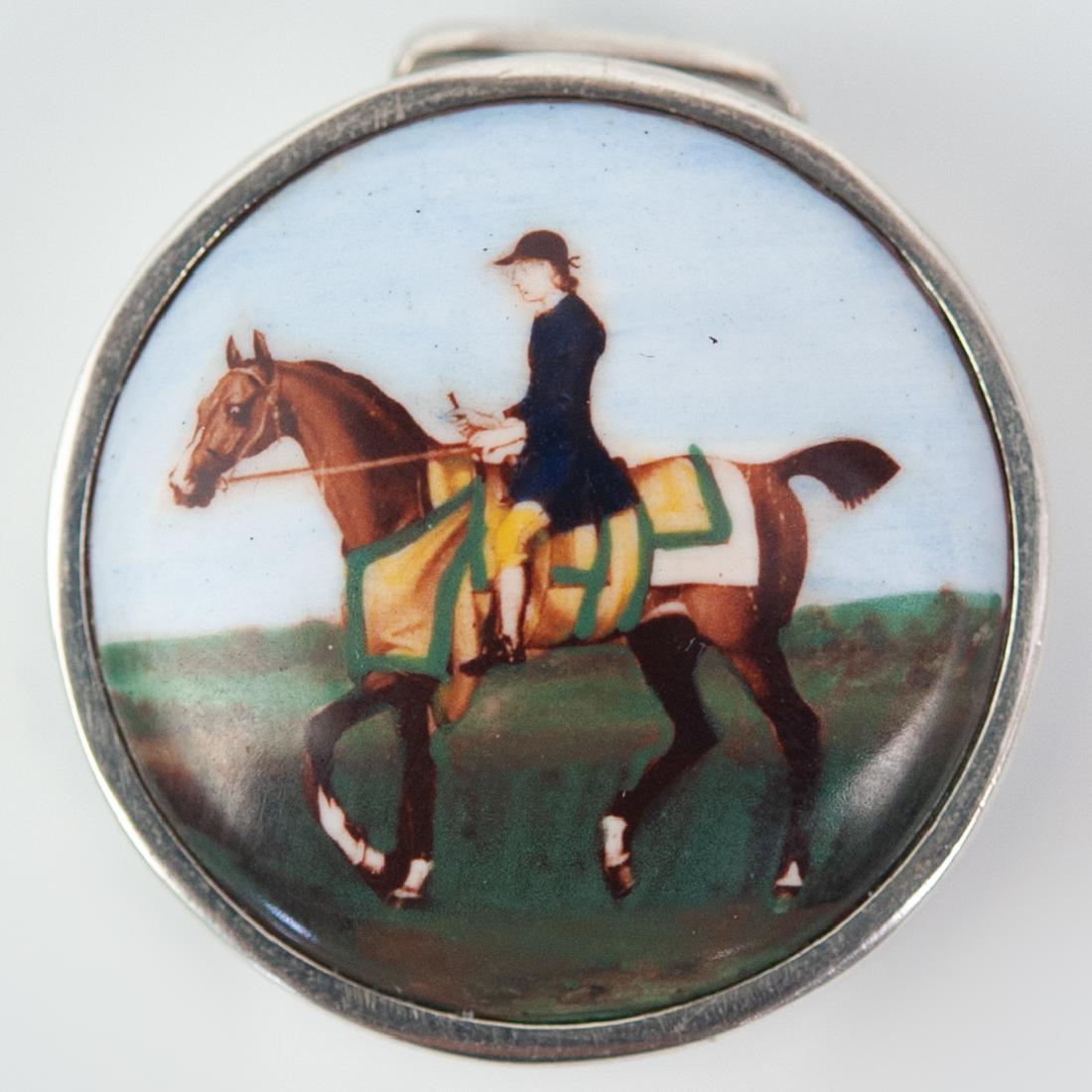 Sterling Silver Equestrian Pill Box (1 of 3)