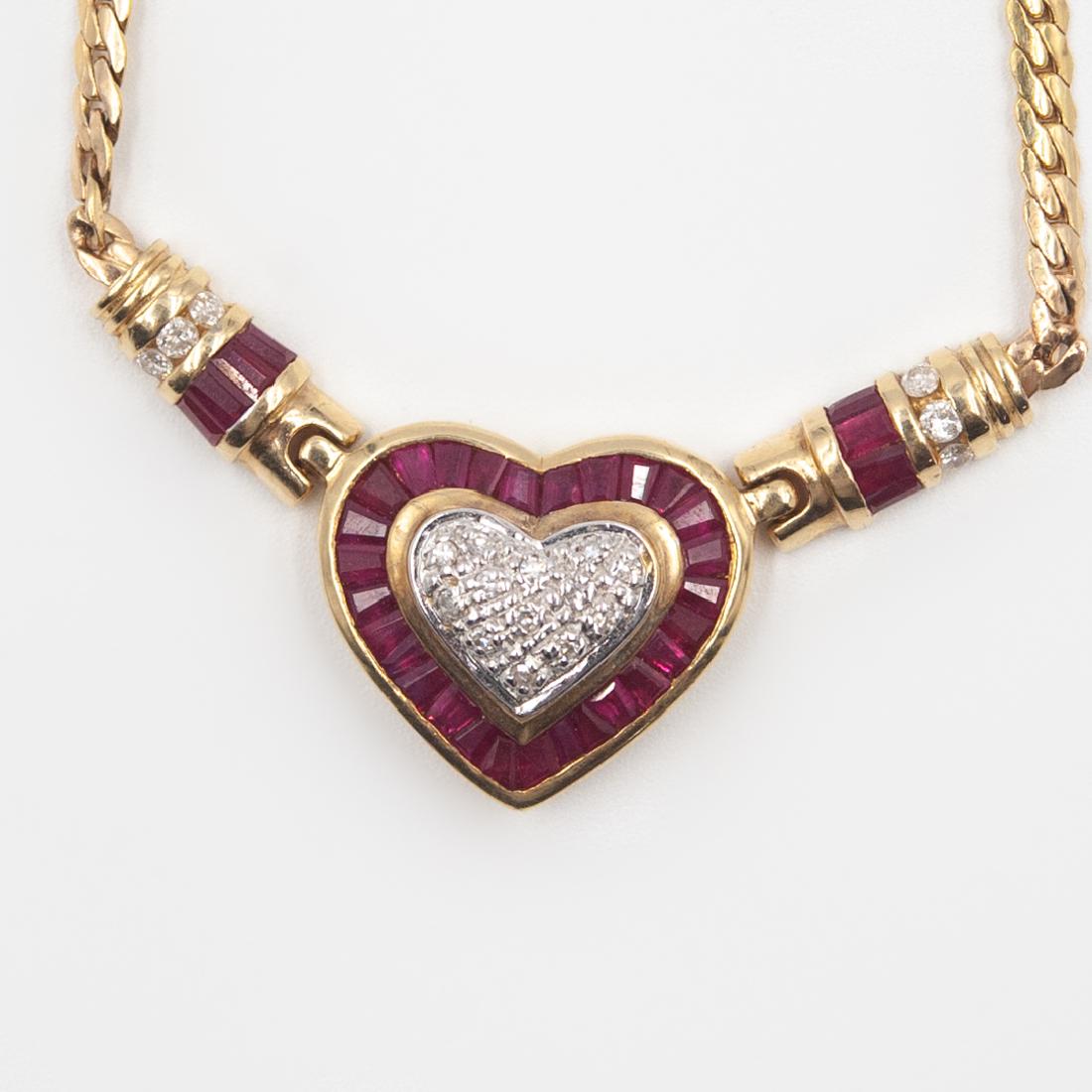 14k Gold And Ruby "Heart" Necklace (1 of 5)