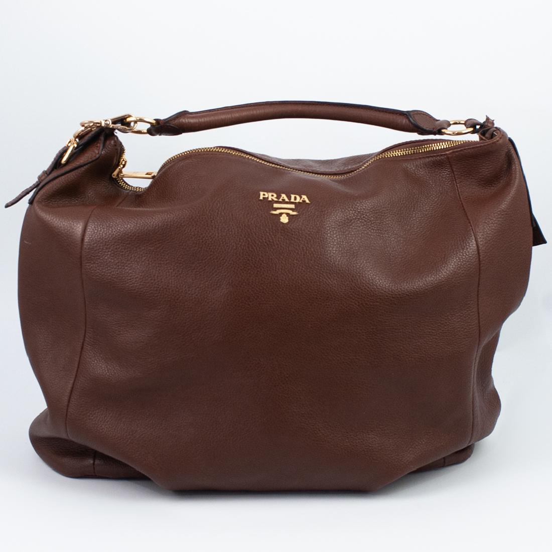 Daino calfskin leather hobo prada discount