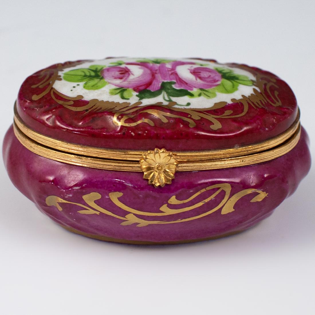 Limoges Porcelain Floral Trinket Box (1 of 3)