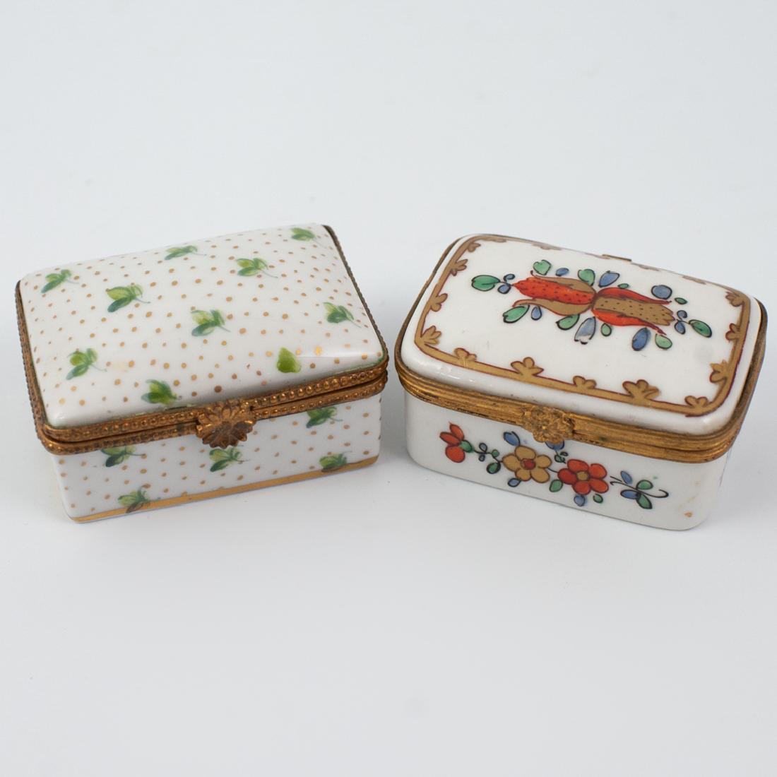 (2pc) Limoges Porcelain Pill Boxes