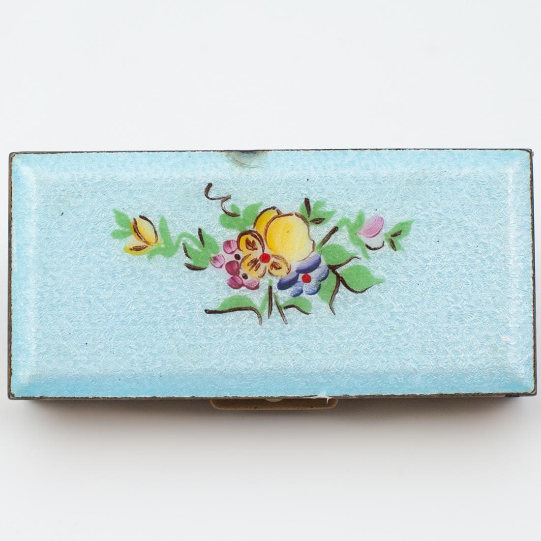 Guilloche Enamel and Brass Pill Box (1 of 2)
