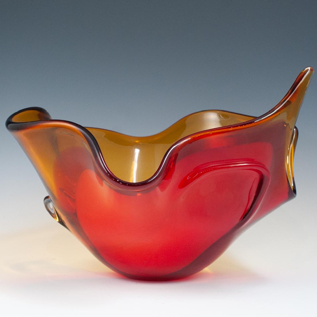 Murano Amber Glass Center Bowl (1 of 5)