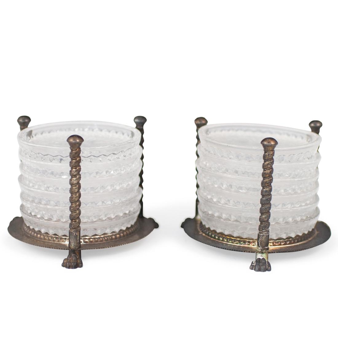 (12 Pc) F.B Rogers Brilliant Cut Glass Coasters (1 of 4)