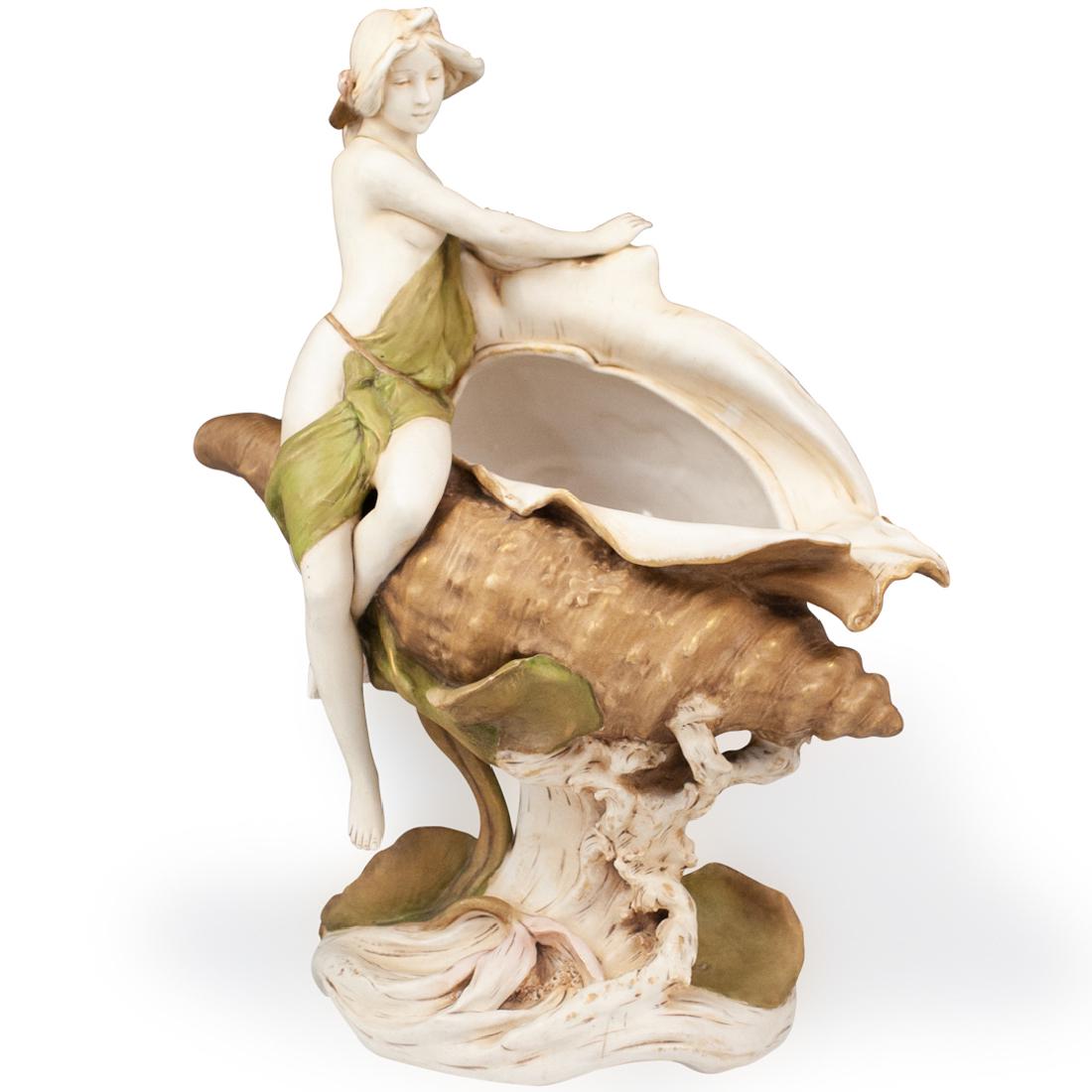 Royal Dux Girl on Shell Figurine (1 of 5)